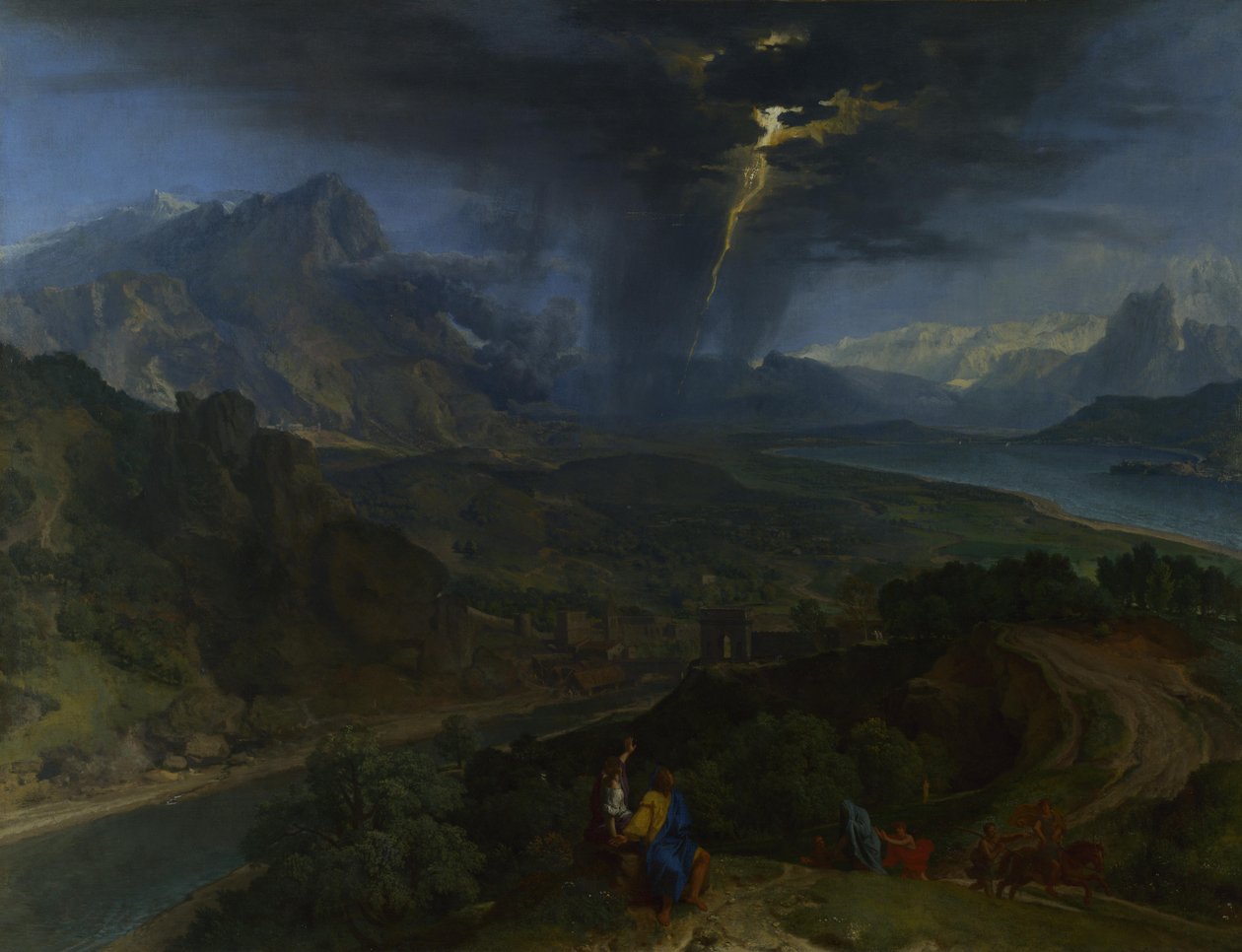 Berglandschaft mit Blitz von Jean Francois I Millet