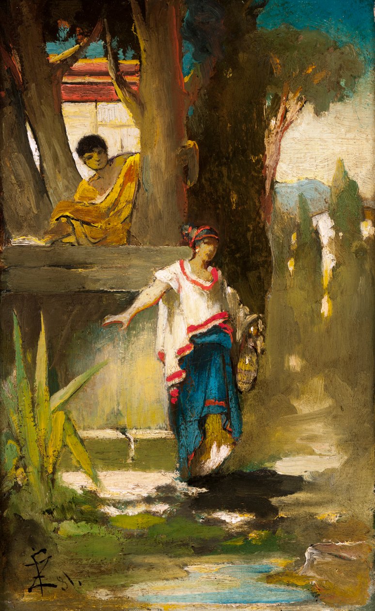 Römische Frau am Brunnen von Franciszek Zmurko
