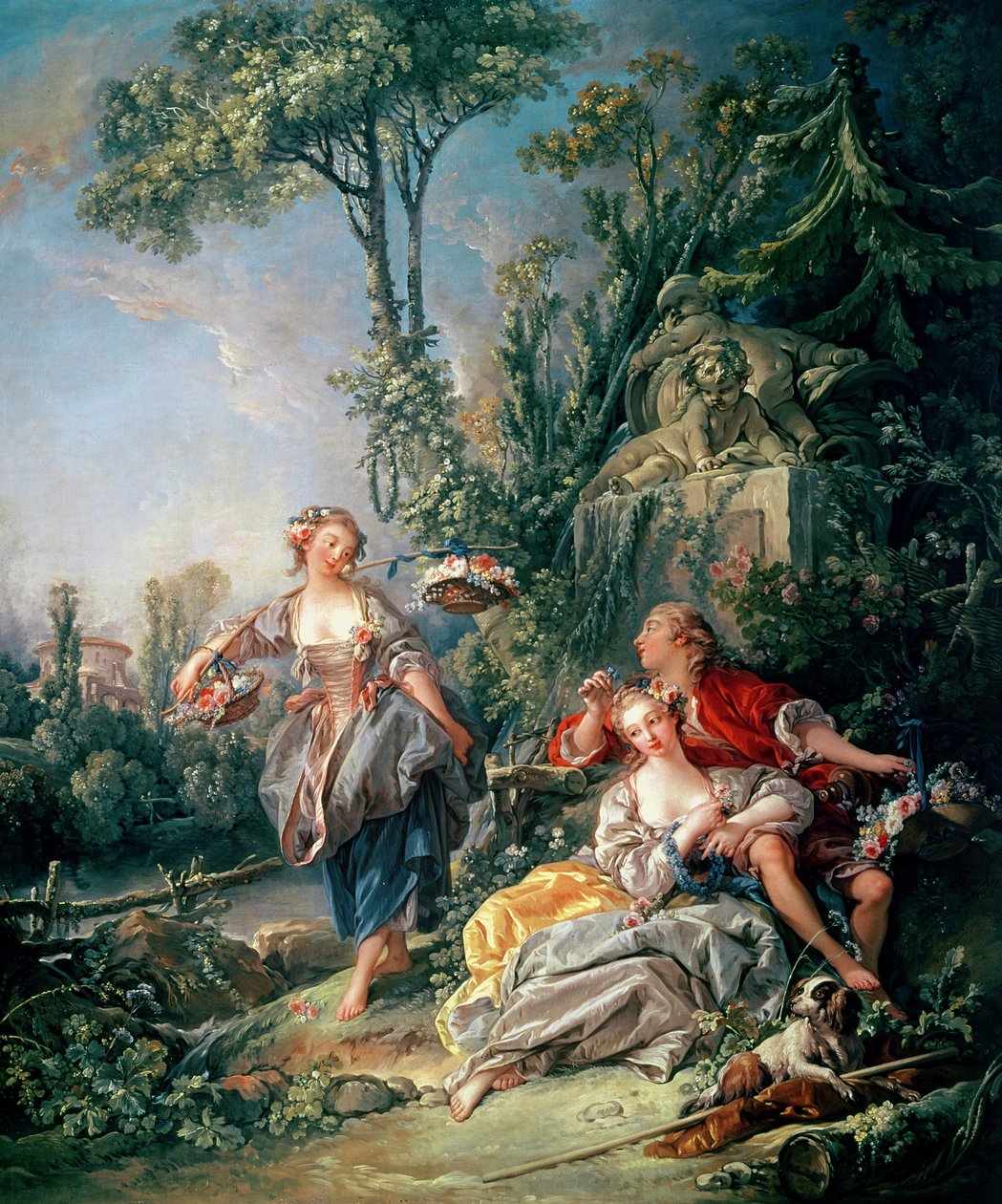 Liebende in einem Park von François Boucher