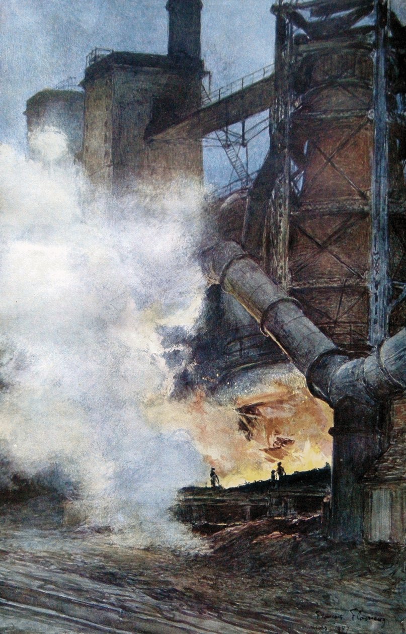 Stahlwerke in Chasse, Isere, 1917 von Francois Flameng