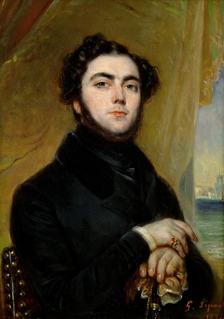 Porträt von Eugene Sue (1804-57) 1837 von Francois Gabriel Guillaume Lepaulle