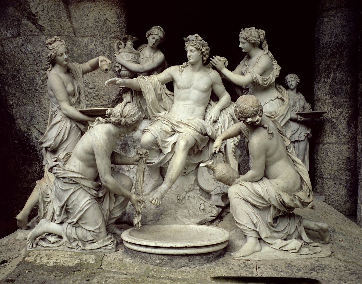 Apollo von den Nymphen gepflegt, für die Grotte der Thetis bestimmt, ausgeführt mit Hilfe von Thomas Regnaudin, 1666-75 von Francois Girardon