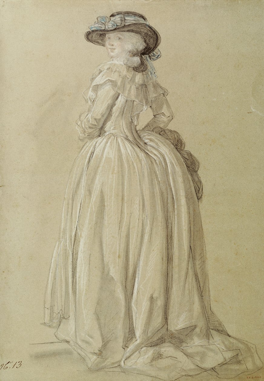 Stehende junge Frau von Francois Louis Joseph Watteau