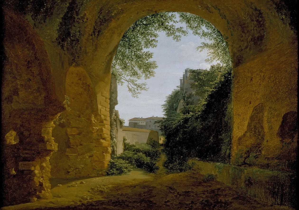 Ansicht eines Gartens, gesehen aus einem römischen Gewölbe, 1802 - 1824 von Francois Marius Granet