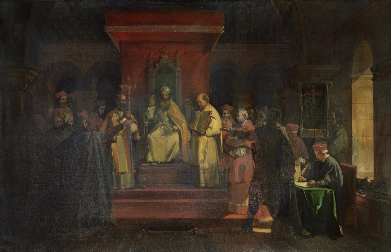Einführung des Ordens der Tempelritter im Jahr 1128, 1840 von Francois Marius Granet