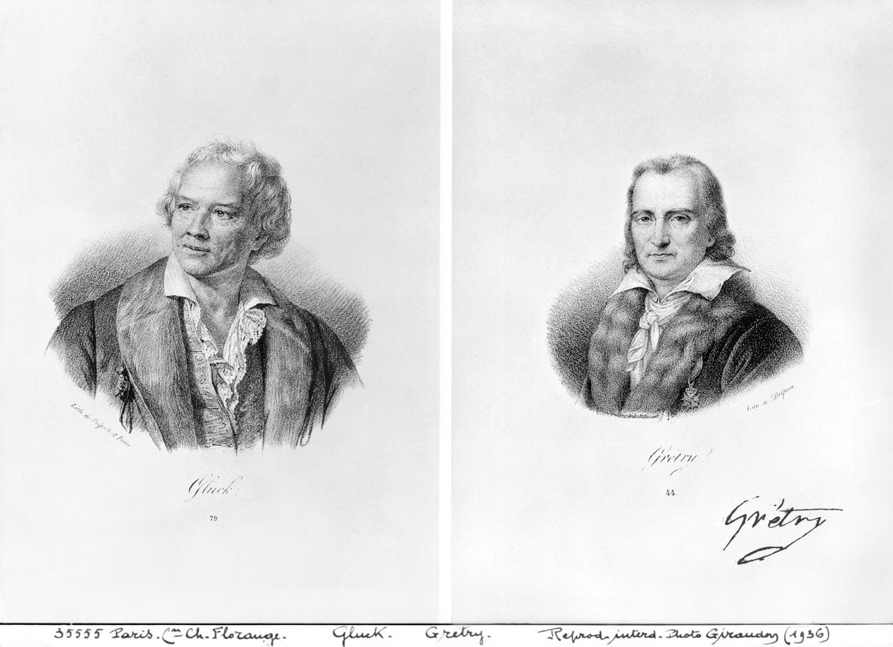 Christoph Willibald von Gluck (1714-87) und André Ernest Modeste Grétry (1741-1813) von Francois Seraphin Delpech