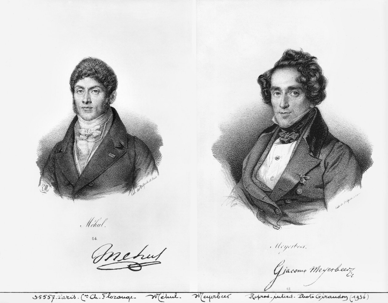 Etienne Mehul (1763-1817) und Giacomo Meyerbeer (1791-1864) von Francois Seraphin Delpech