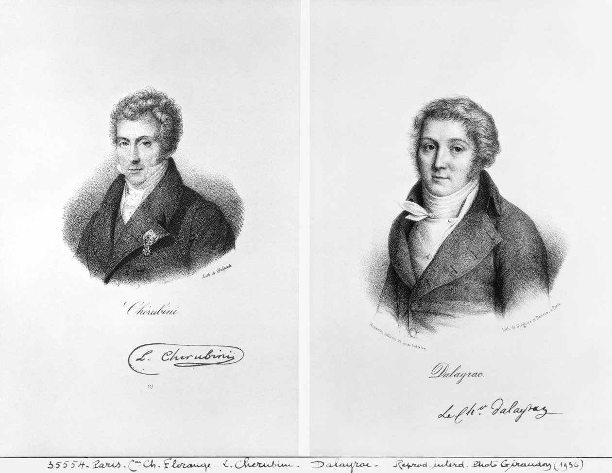 Luigi Cherubini (1760-1842) und Nicolas Marie Dalayrac (1753-1809) von Francois Seraphin Delpech