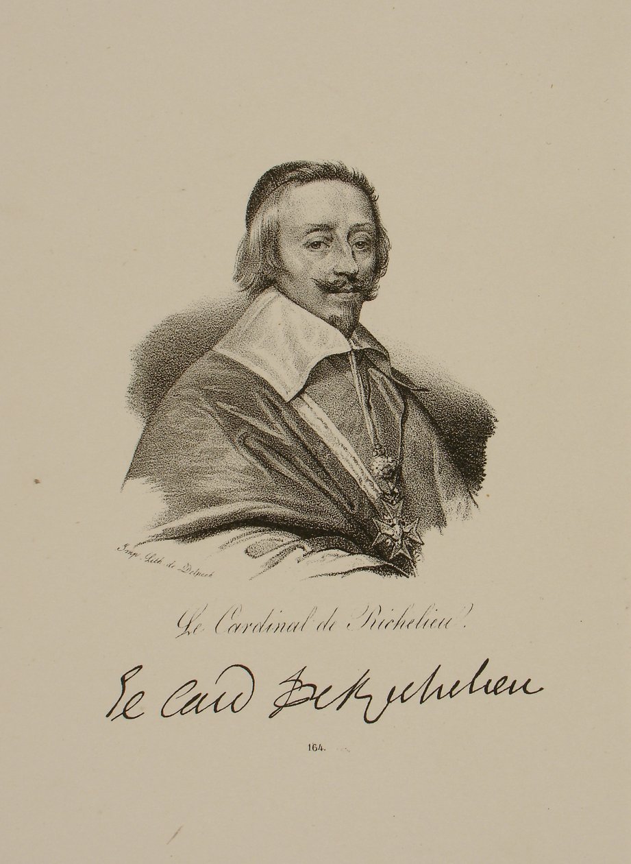 Porträt von Armand Jean du Plessis, Kardinal und Herzog von Richelieu von Francois Seraphin Delpech