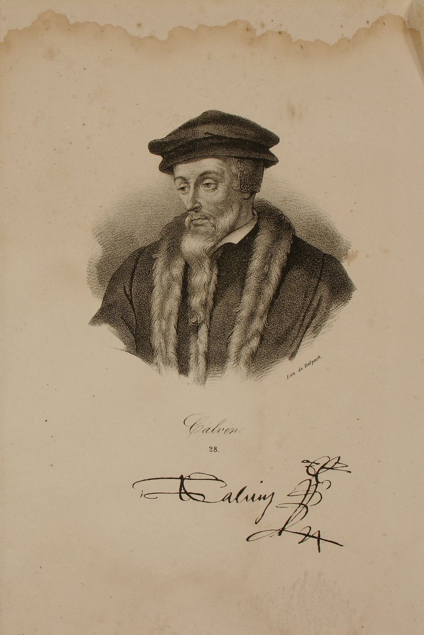 Porträt von John Calvin (1509-64) von Francois Seraphin Delpech