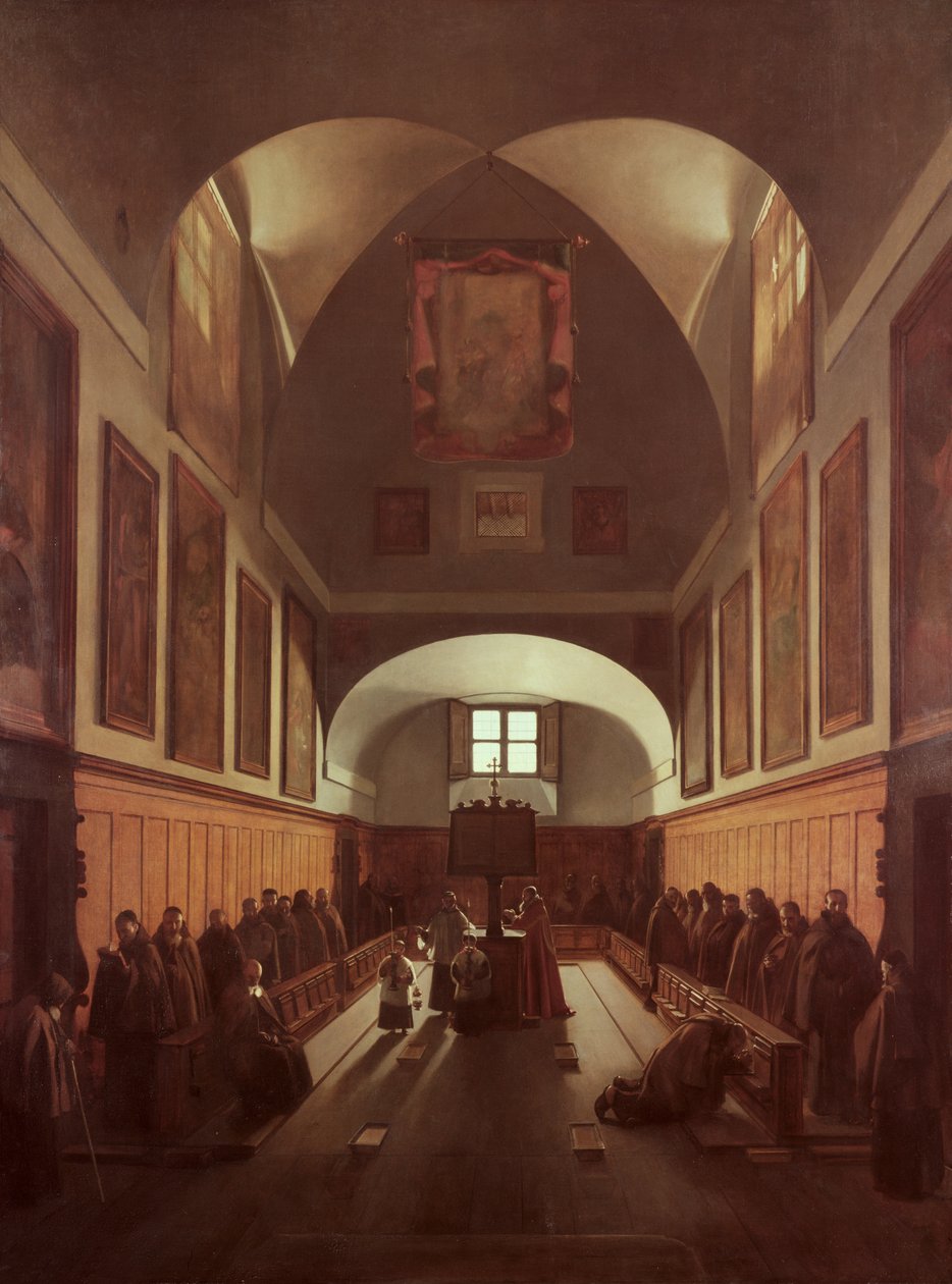 Der Chor der Kapuzinerkirche, Rom von Francois Marius Granet
