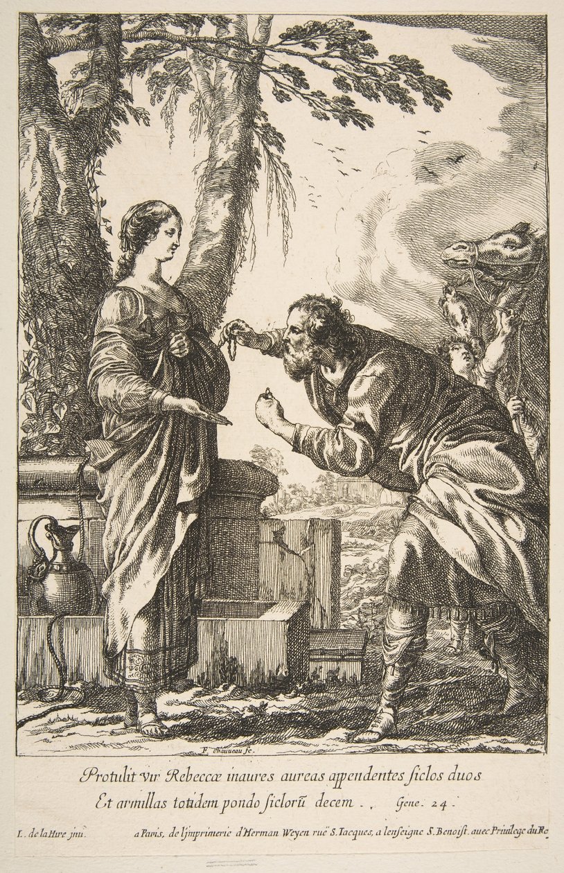Rebekka und Eliezer von Francois Chauveau