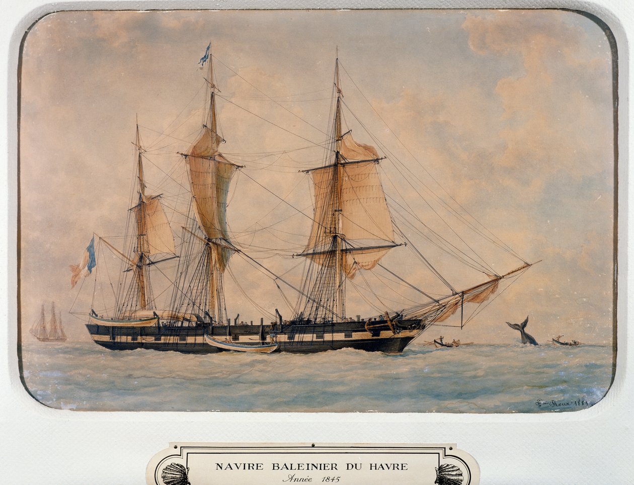 Walfangschiff in Havre von Francois Geoffroy Roux