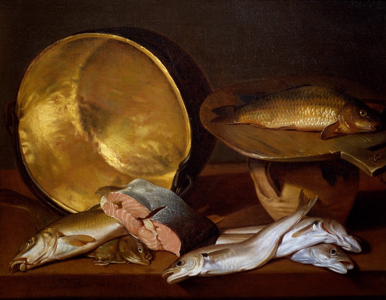 Stillleben mit Fischen, von Francois Mather von Francois Mather