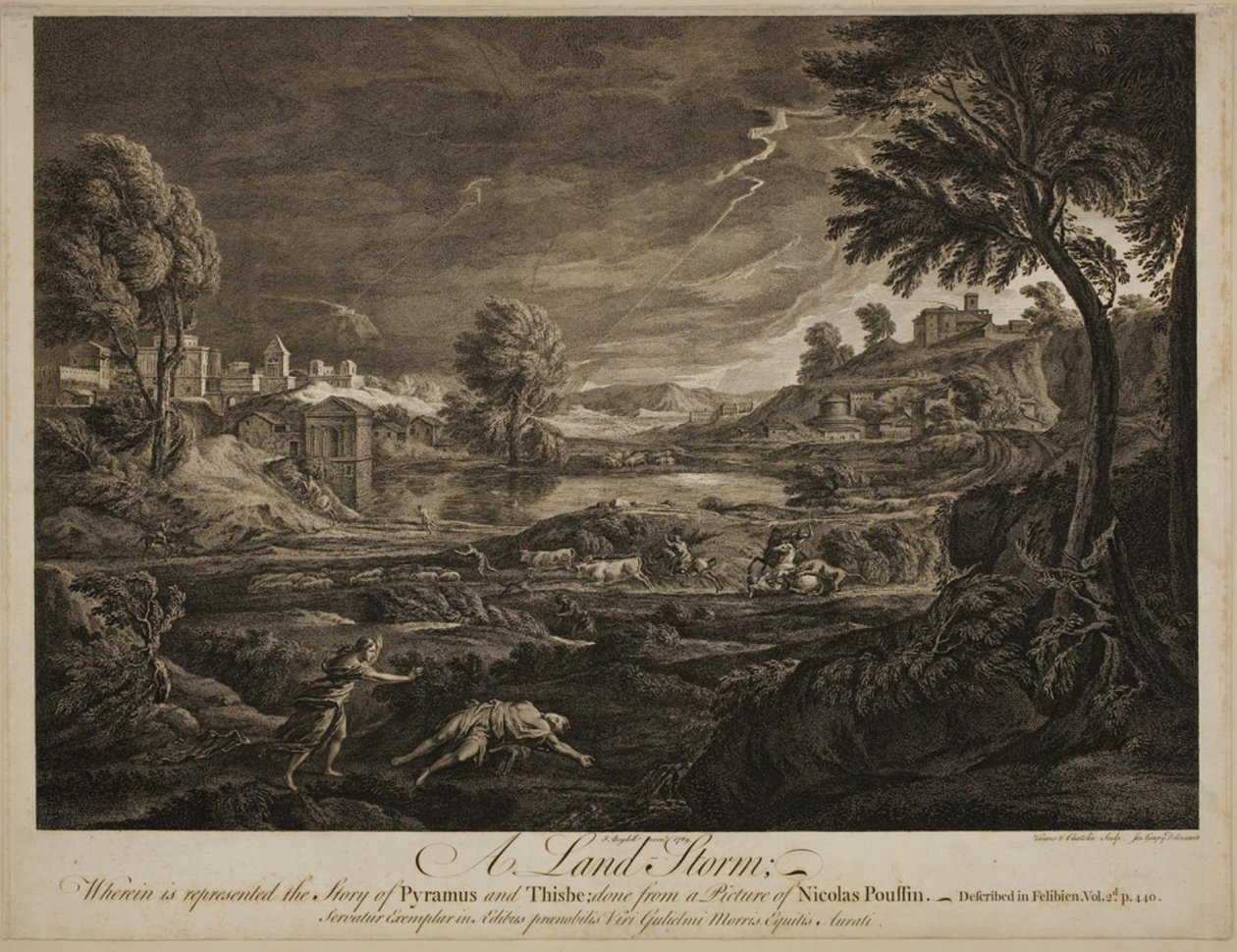 Ein Landsturm. Pyramus und Thisbe von Francois Vivares