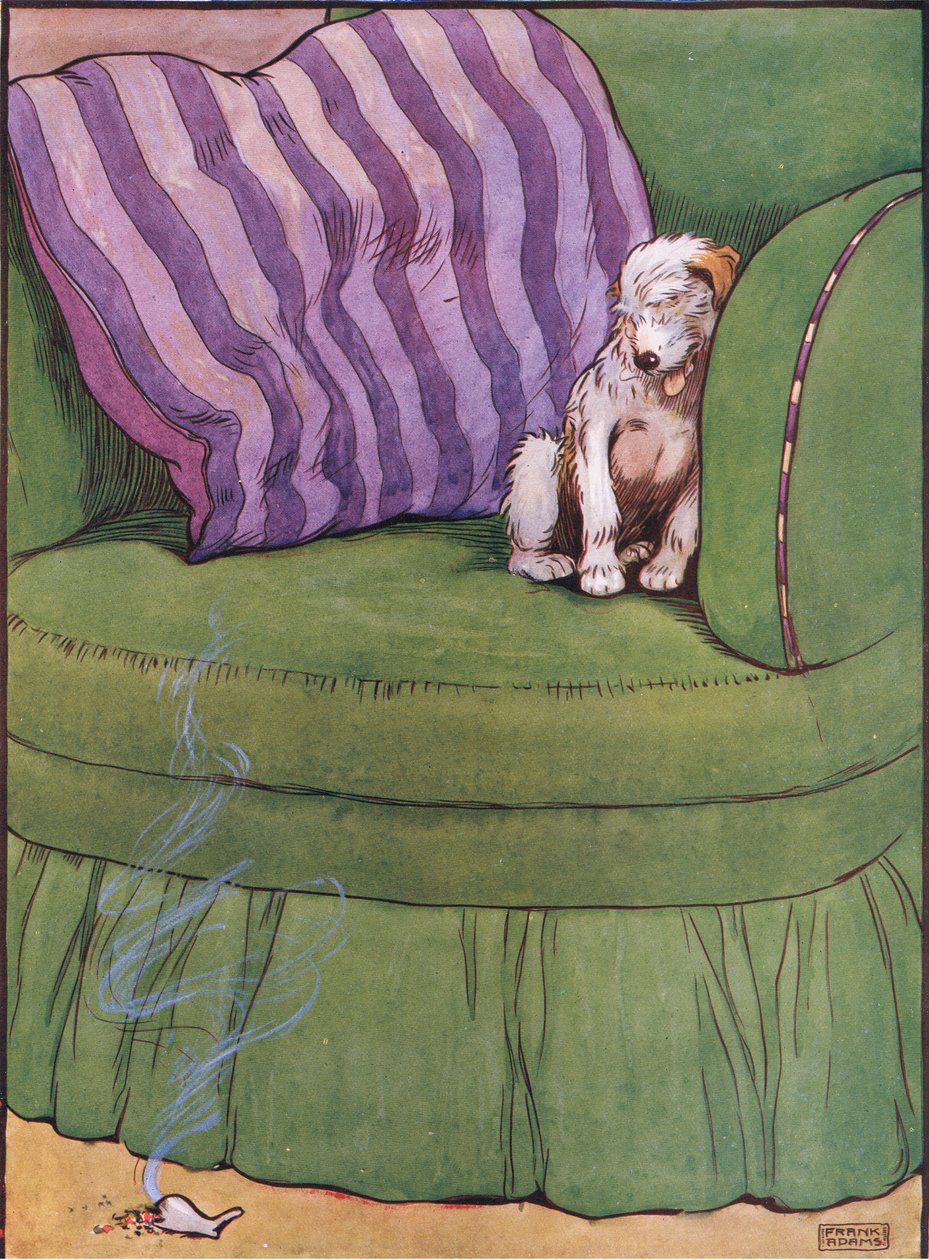 Der Hund saß auf einem Stuhl, 1930er Jahre von Frank Adams