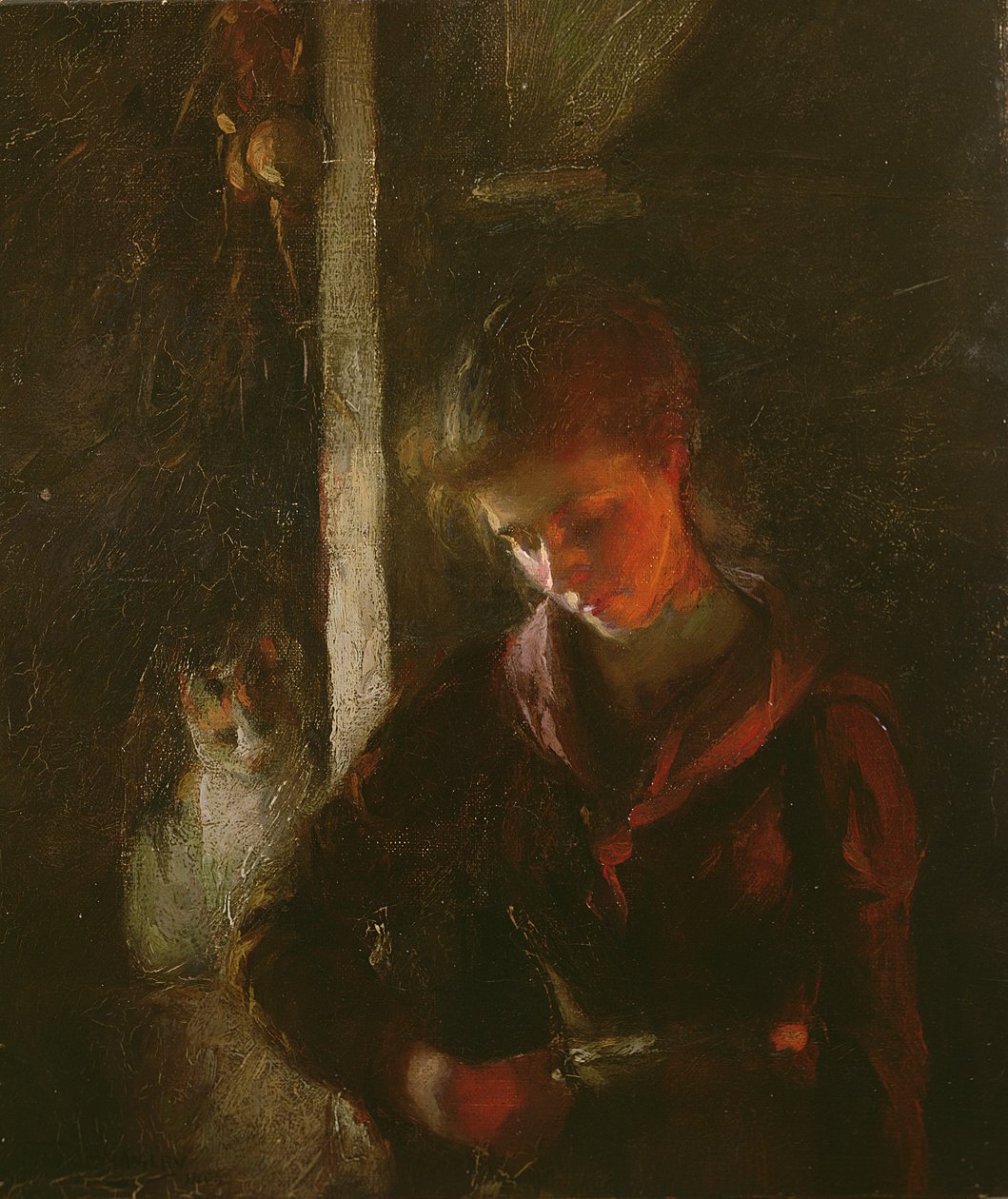Am Kamin von Frank Bramley