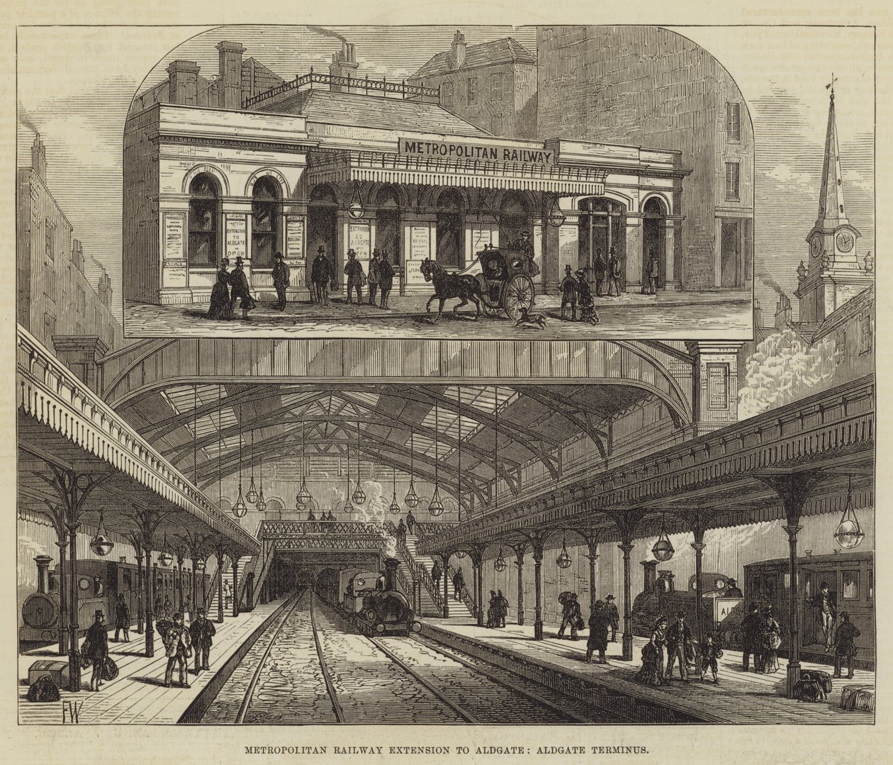 Erweiterung der Metropolitan Railway nach Aldgate, Aldgate Endstation von Frank Watkins