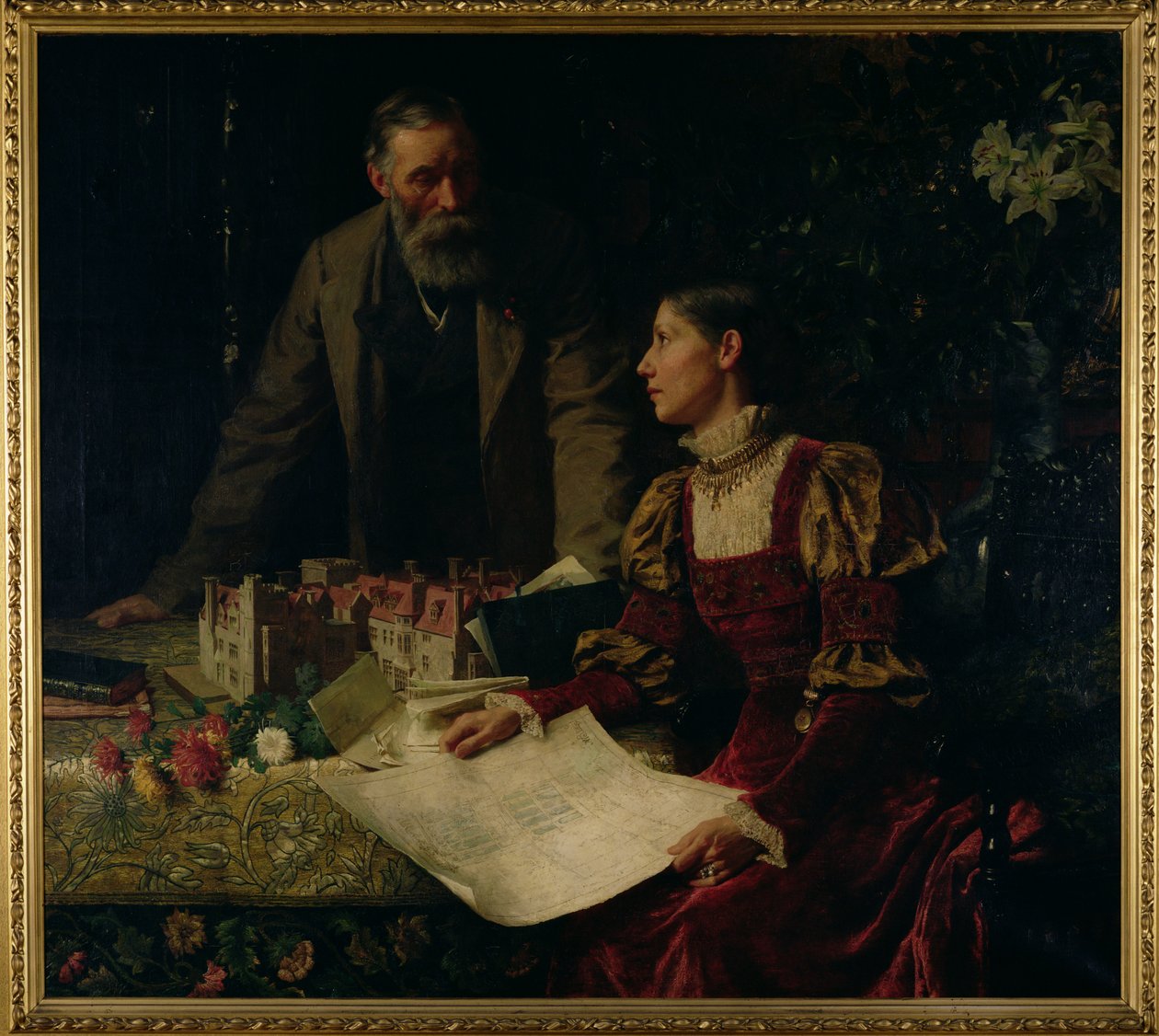Die Hausbauer, 1879 von Frank Dicksee