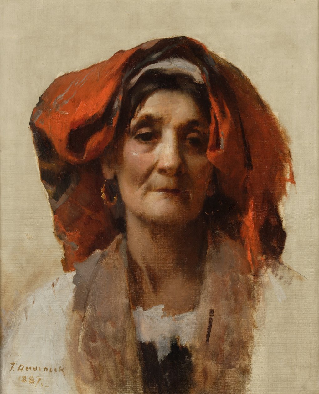 Kopf einer italienischen Frau von Frank Duveneck