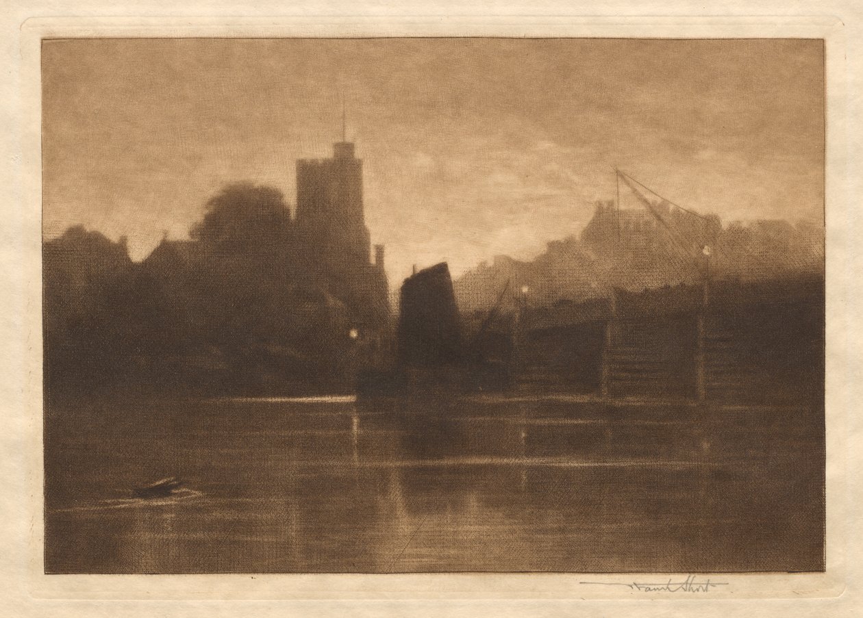 Ebbe, Putney Bridge, 1885 von Frank Short