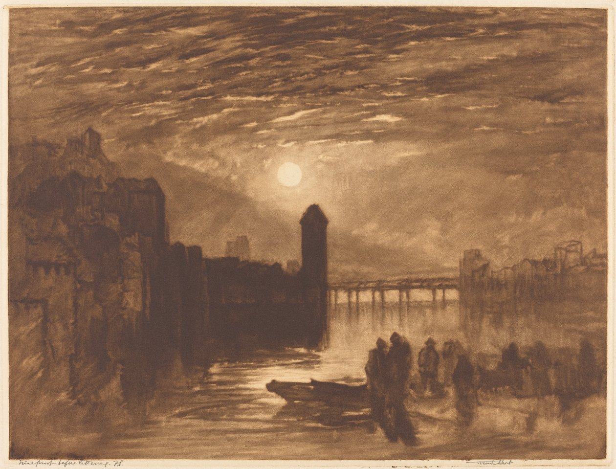 Mondlicht auf einem Fluss, 1896 von Frank Short