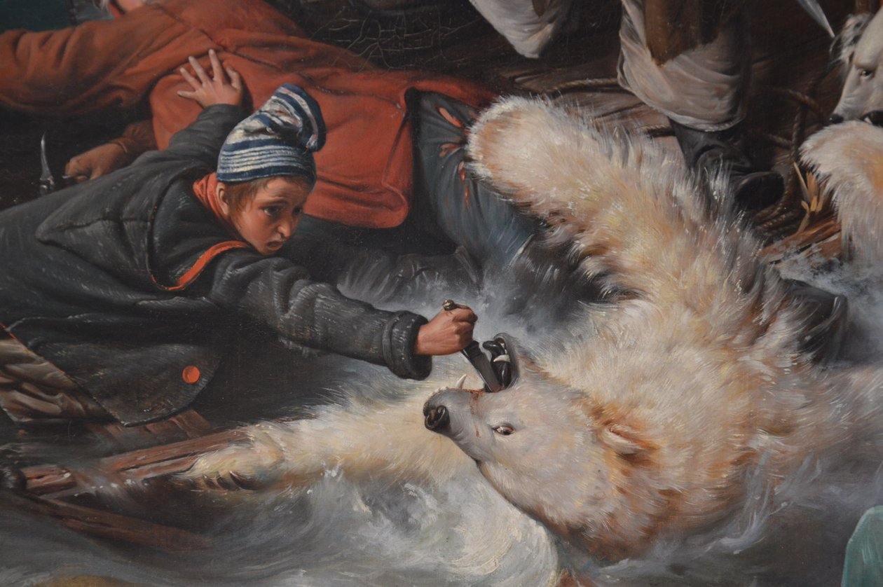 Kampf mit Eisbären von François Auguste Biard