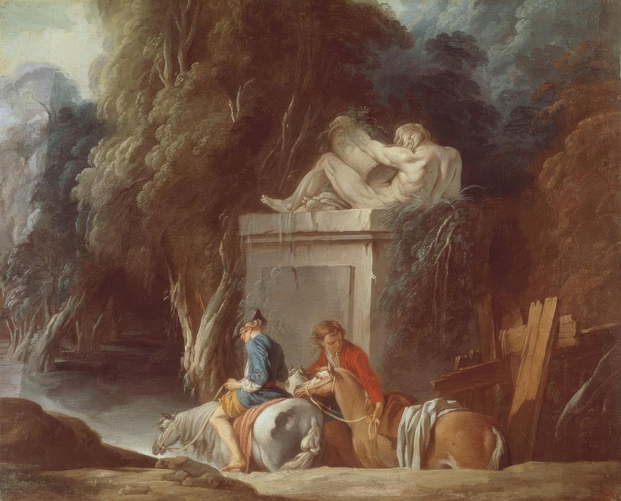 Reiter durchqueren eine Furt von François Boucher