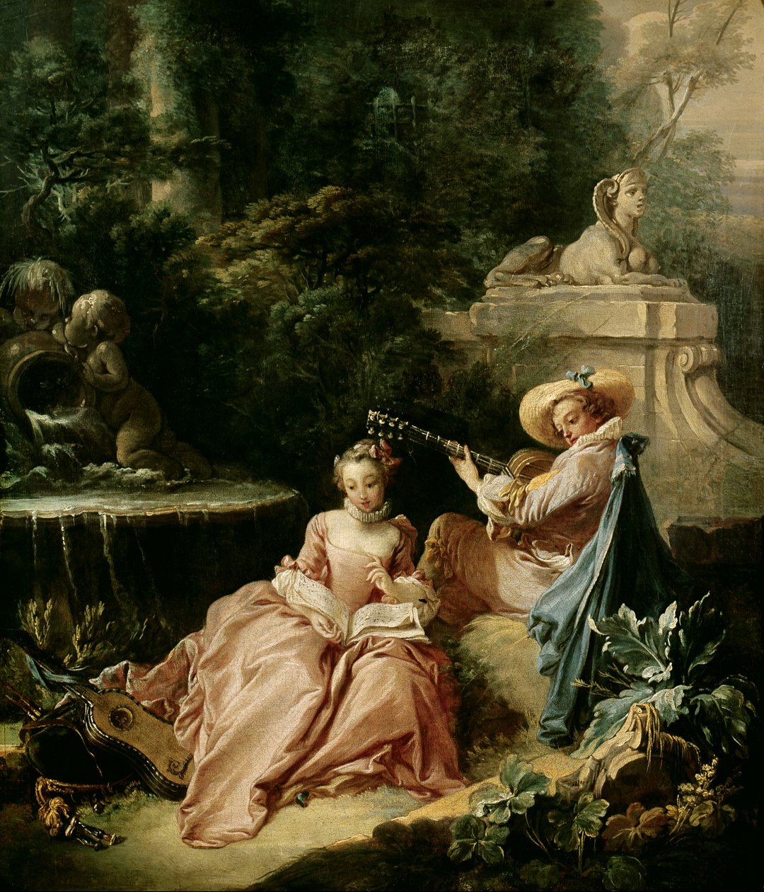 Die Musikstunde, 1749 von François Boucher