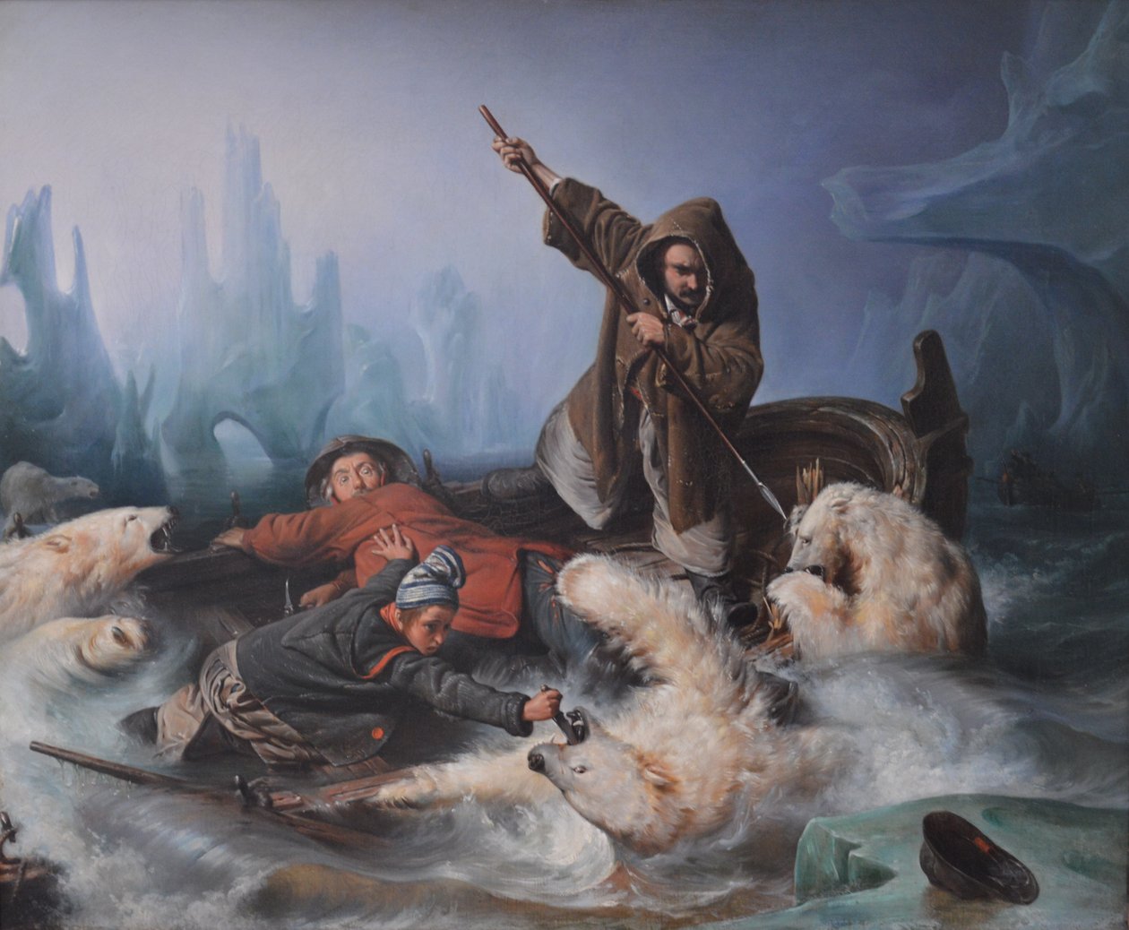 Kampf mit Eisbären von François Auguste Biard