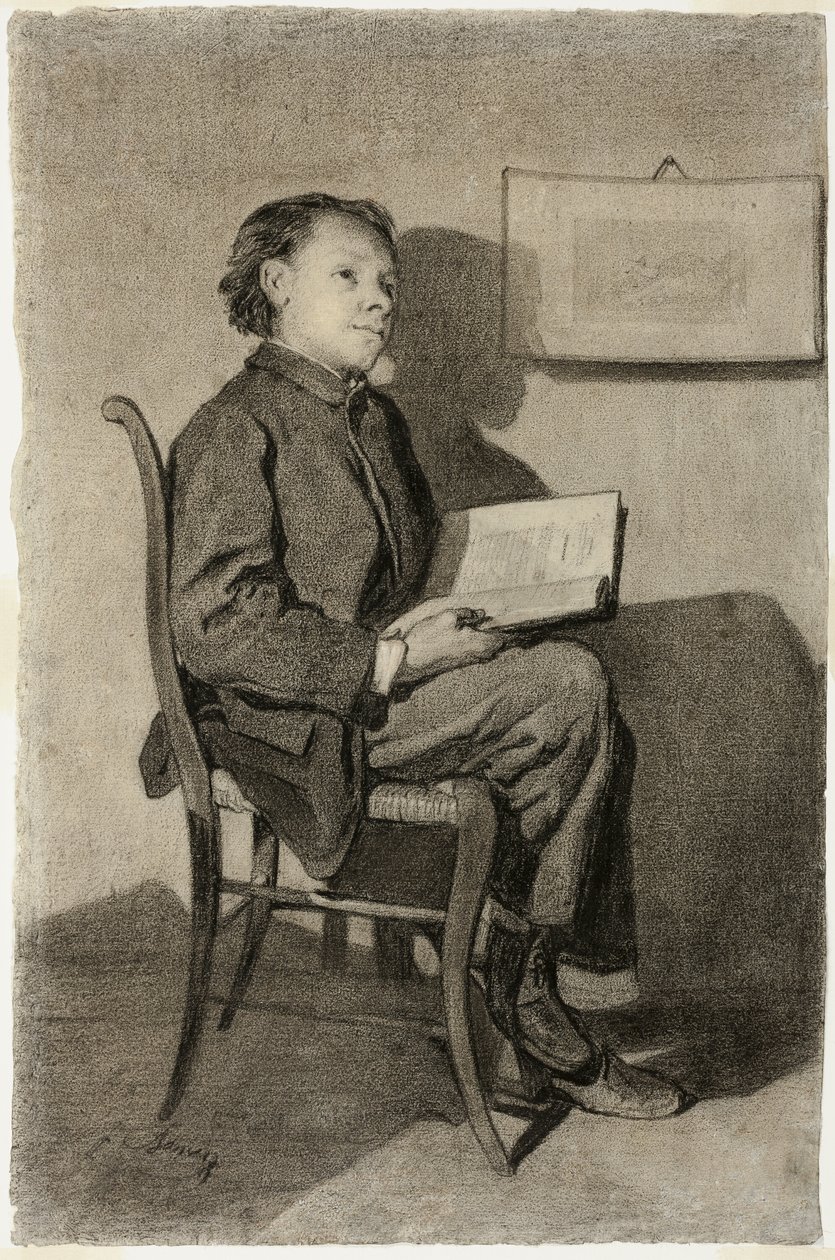 Junge beim Lesen von François Bonvin