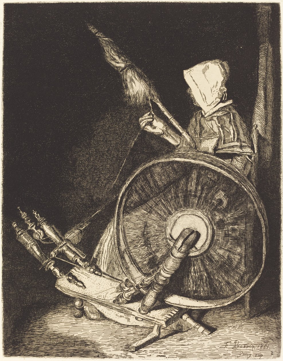 Bretonische Spinnerin von François Bonvin