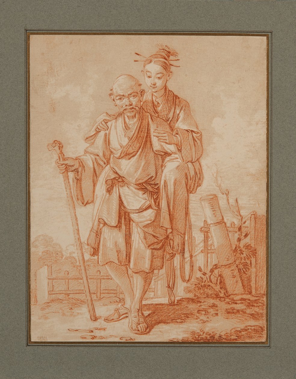 Chinesisches Paar in einer Landschaft von François Boucher
