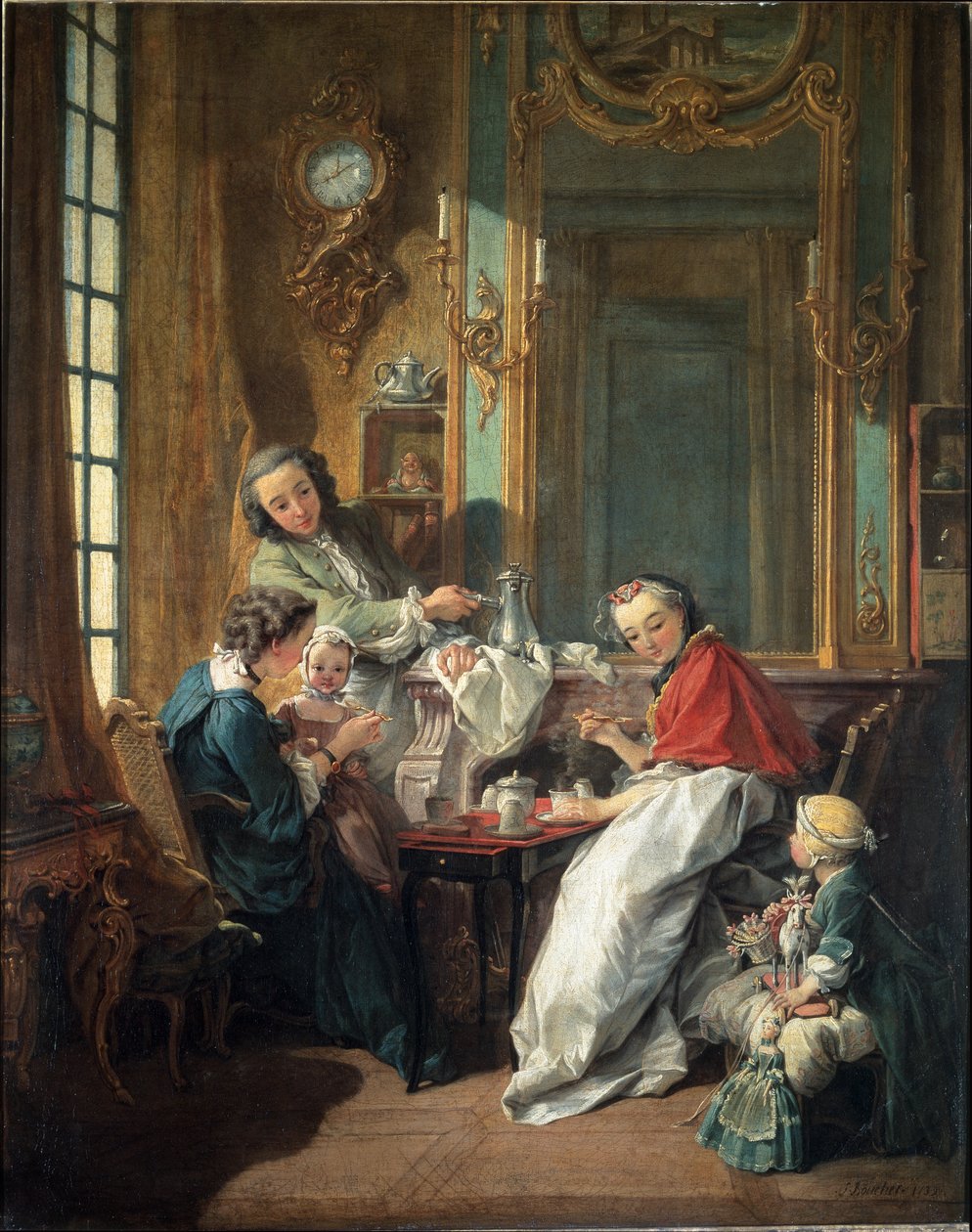 Mittagsszene in einem bürgerlichen Interieur von François Boucher
