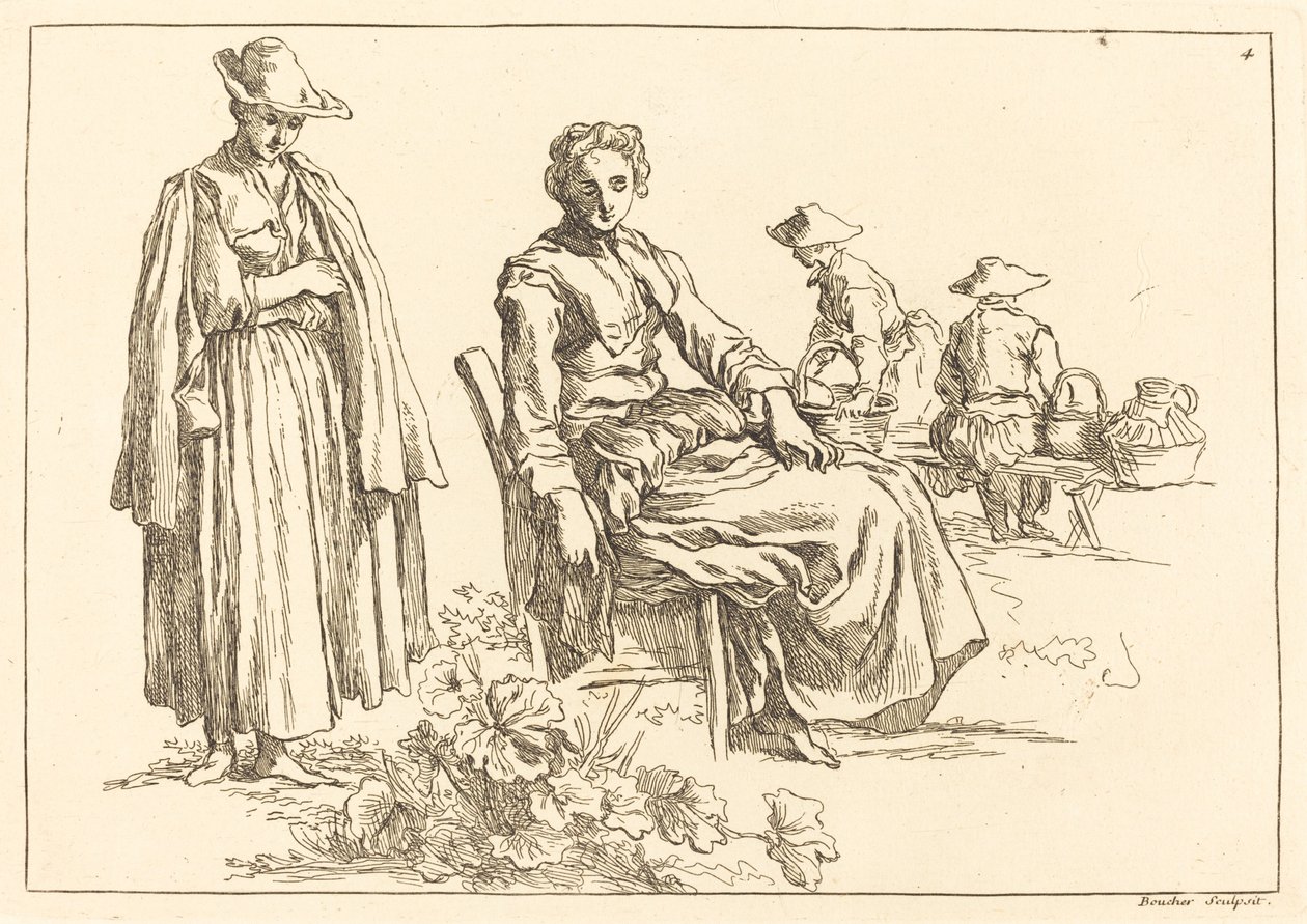 Figuren in einer Landschaft von François Boucher after Abraham Bloemaert