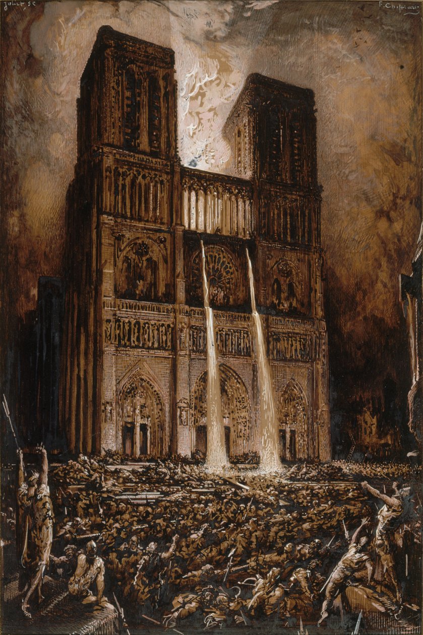 Angriff auf Notre-Dame von François Chifflart