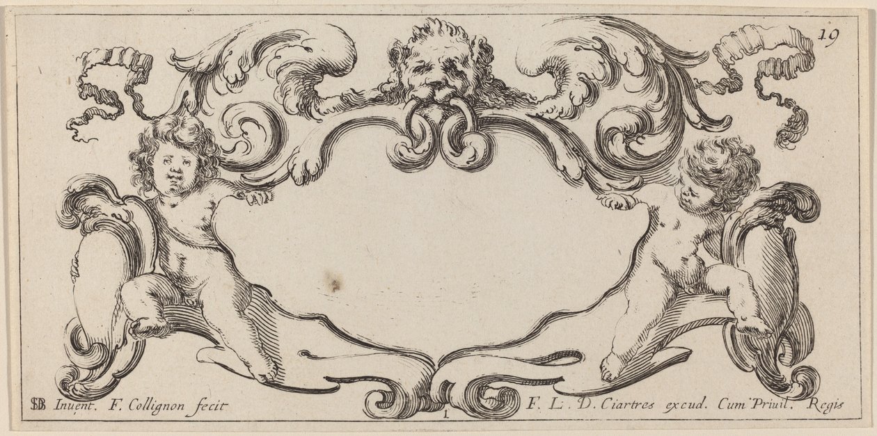 Kartusche von François Collignon after Stefano Della Bella