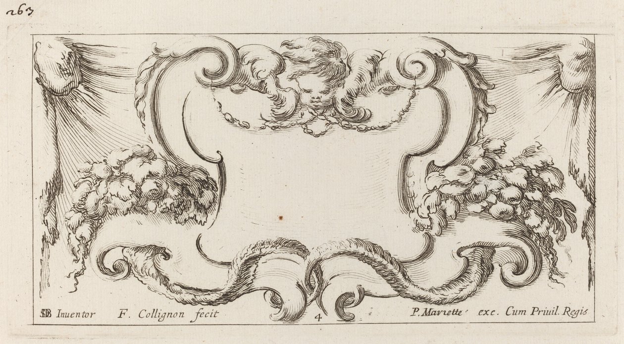 Kartusche von François Collignon after Stefano Della Bella
