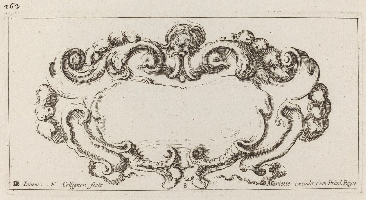Kartusche von François Collignon after Stefano Della Bella