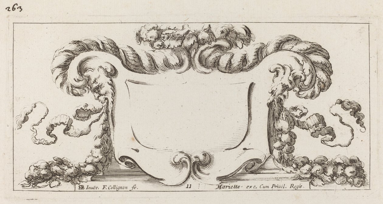 Kartusche von François Collignon after Stefano Della Bella