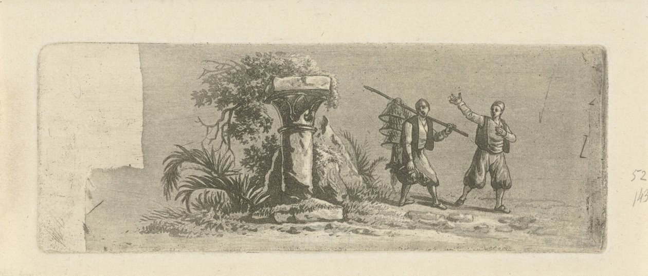 Landschaft mit zwei griechischen Fischern von François Joseph Pfeiffer (II)