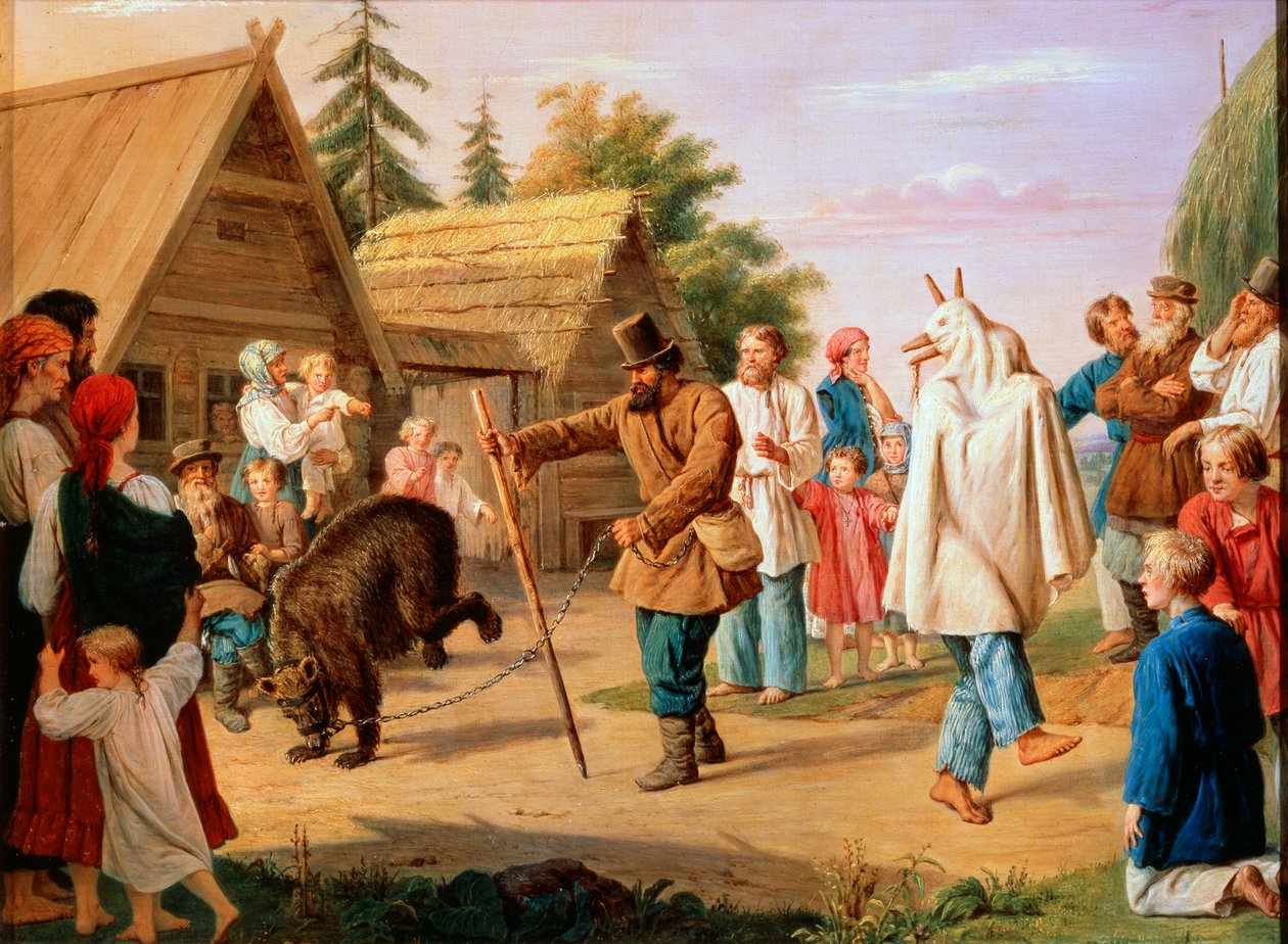 Narren in einem Dorf, 1857 von François Nicolas Riss