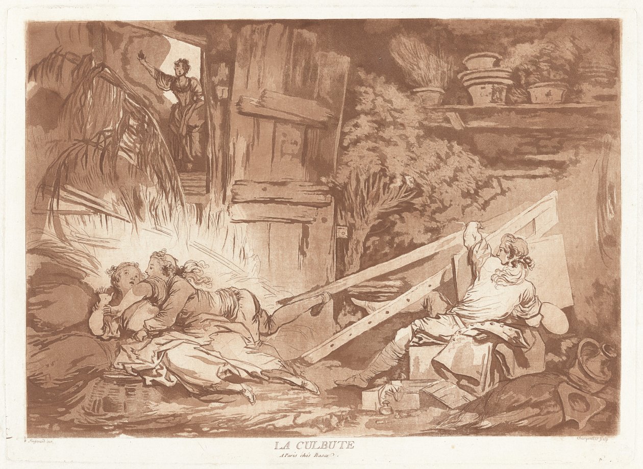 Der Sturz (La Culbute) von François Philippe Charpentier after Jean Honoré Fragonard, published by Pierre François Basan
