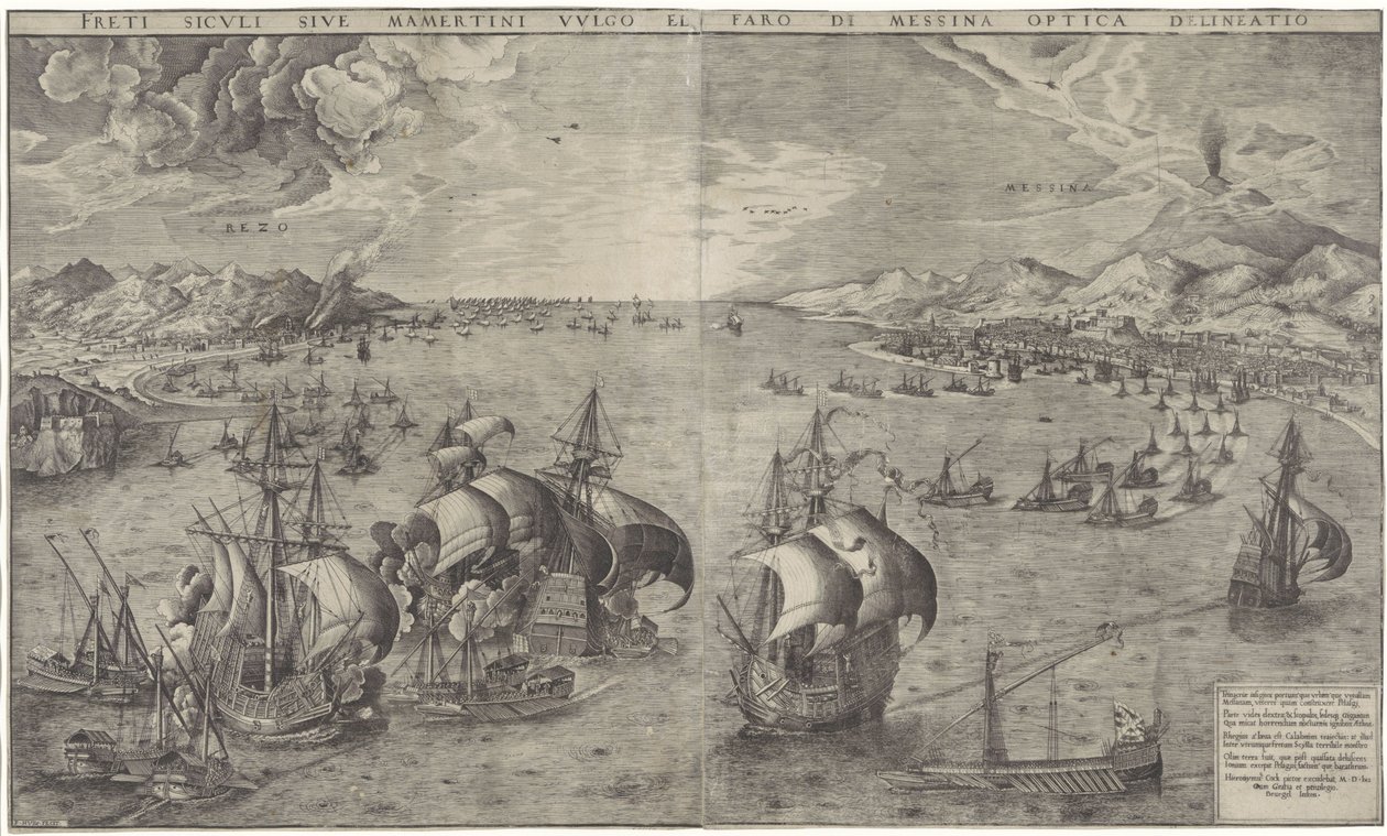 Seeschlacht in der Straße von Messina von Frans Huys