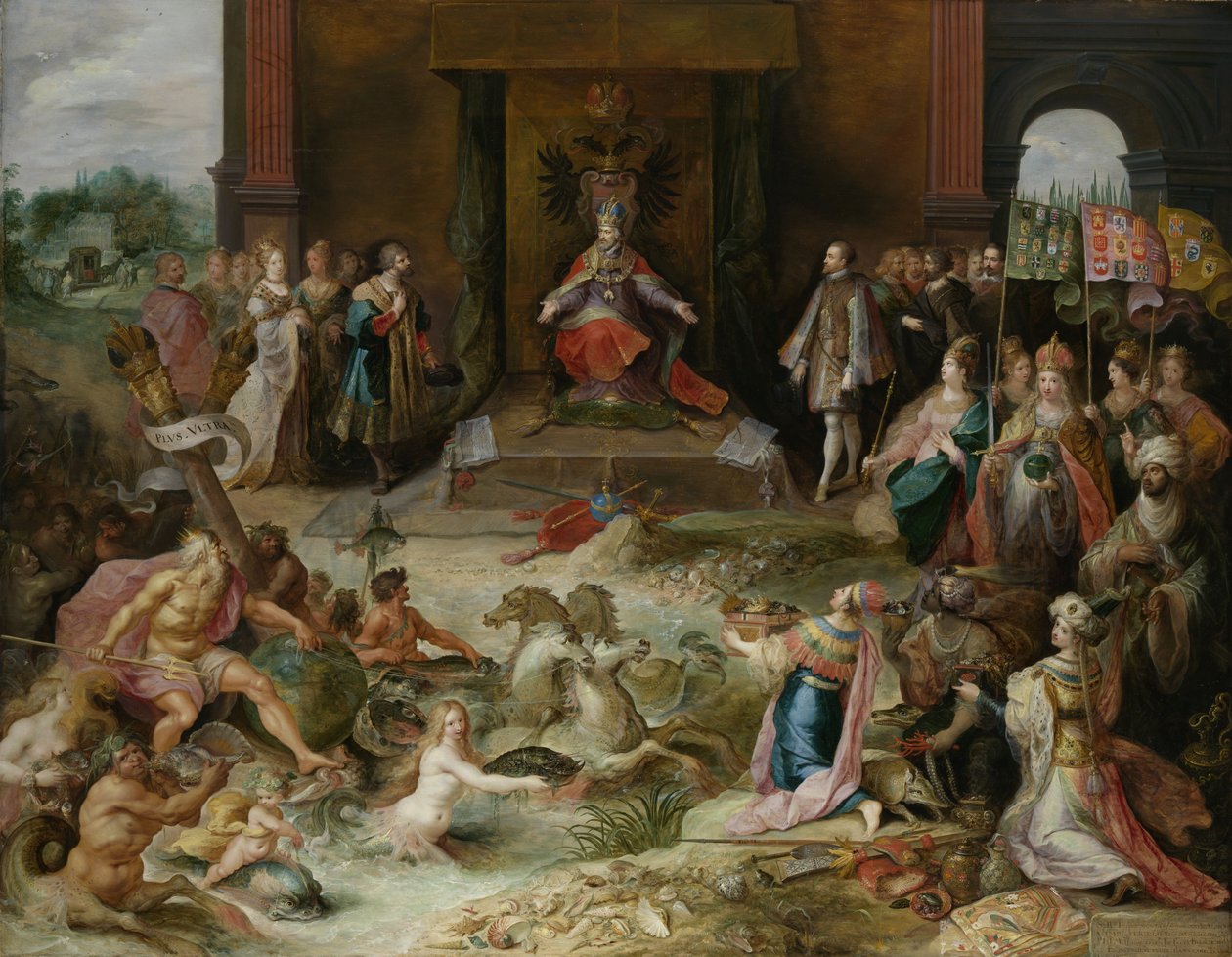 Allegorie auf die Abdankung von Kaiser Karl V. in Brüssel, ca. 1630-40 von Frans II Francken the Younger