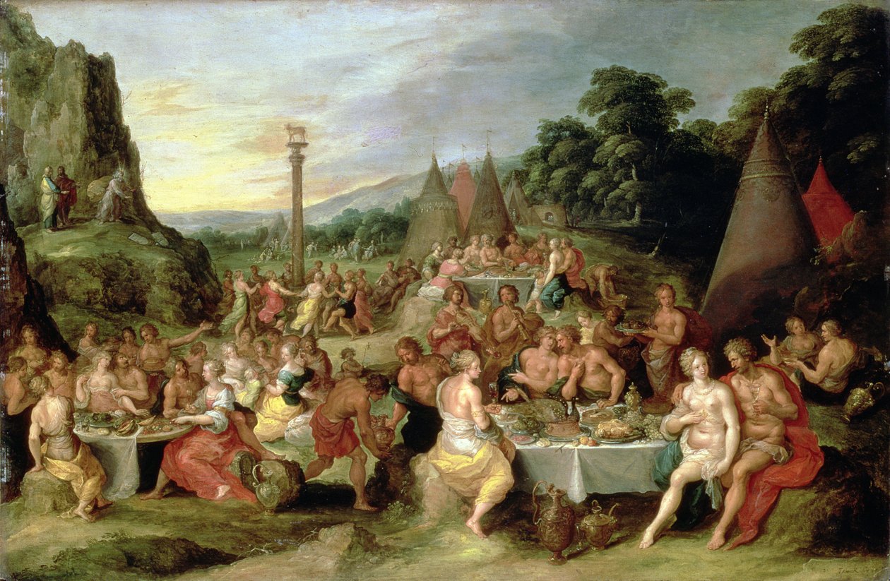 Die Anbetung des Goldenen Kalbs, ca. 1630-35 von Frans II Francken the Younger