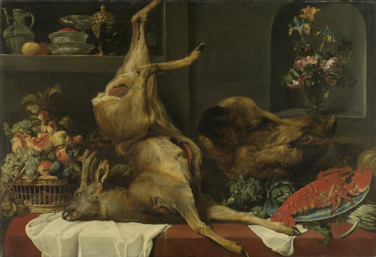 Stillleben mit großem Wild, Obst und Blumen von Frans Snyders or Snijders