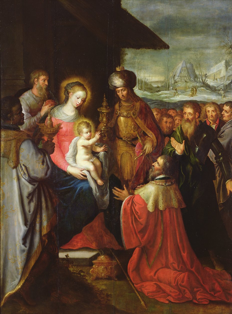 Die Anbetung der Heiligen Drei Könige, um 1620 von Frans the Elder Francken