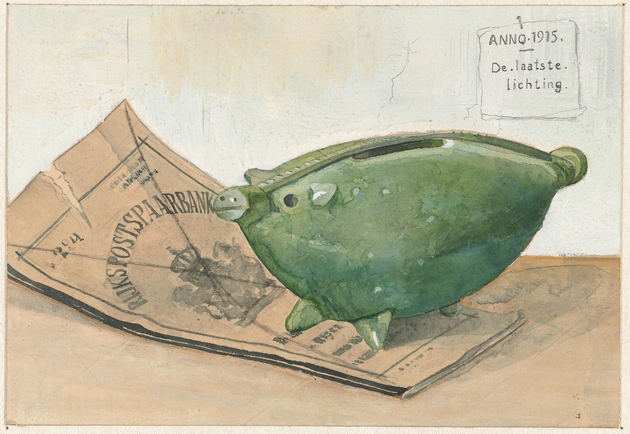 Sparschwein und Sparbuch von Frans Everbag