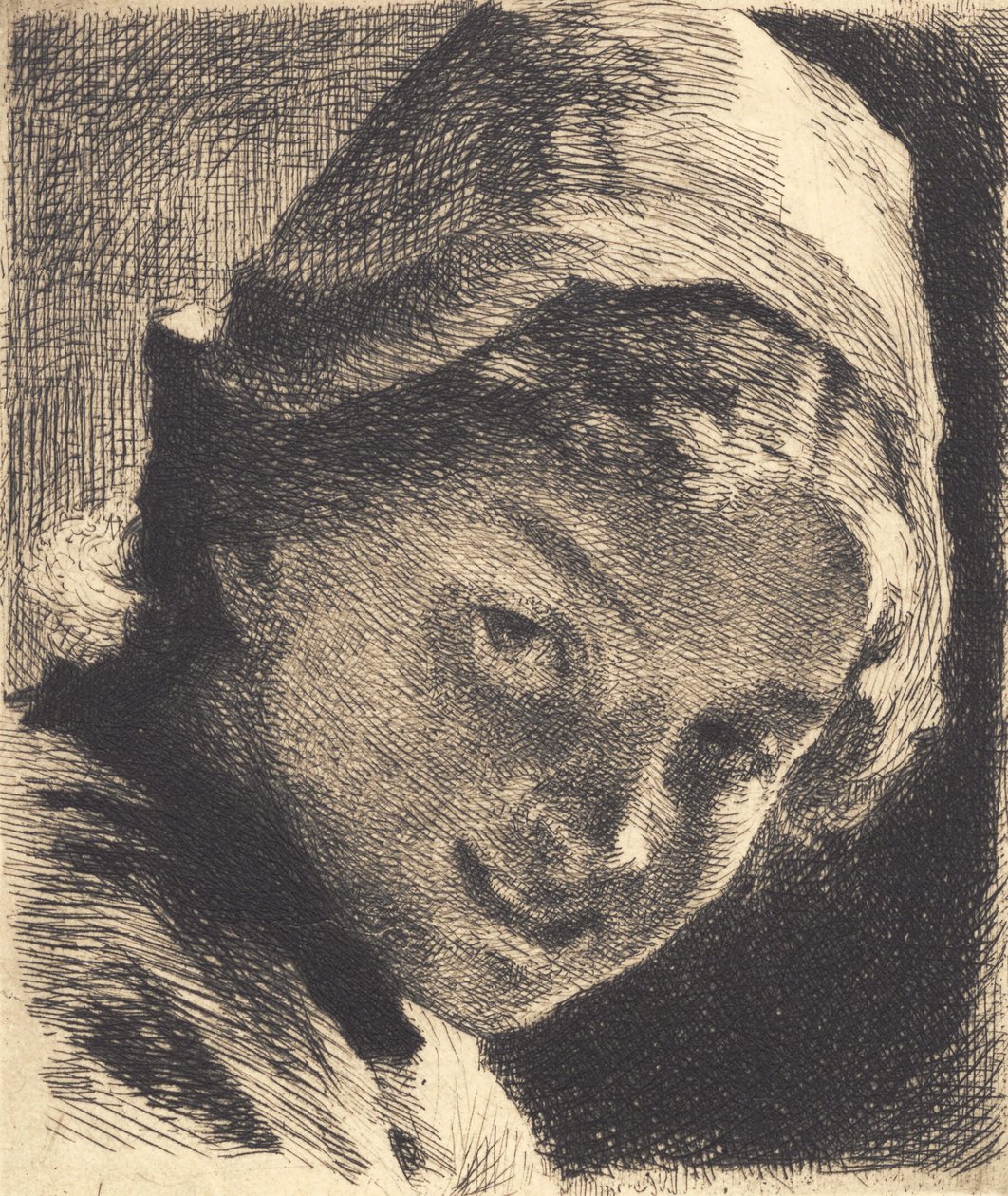 Lachendes Mädchen mit Mütze von Frans Schwartz